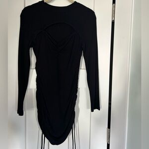 BB Dakota by Steve Madden Rouched long sleeve black mini dress